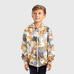 Ветровка с капюшоном детская Кошачья стая, цвет: 3D-белый — фото 2