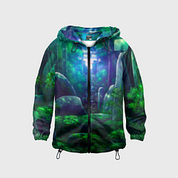 Ветровка с капюшоном детская Дорога в храм, цвет: 3D-черный