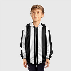 Ветровка с капюшоном детская Полоска, цвет: 3D-белый — фото 2