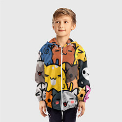 Ветровка с капюшоном детская КОТЕЙКИ, цвет: 3D-белый — фото 2