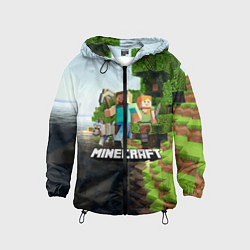 Ветровка с капюшоном детская Minecraft, цвет: 3D-черный