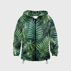 Ветровка с капюшоном детская Тропики, цвет: 3D-черный