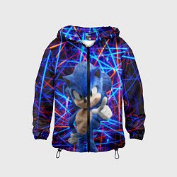 Ветровка с капюшоном детская Sonic, цвет: 3D-черный