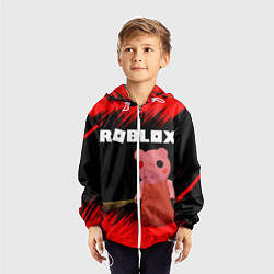 Ветровка с капюшоном детская Roblox Piggy, цвет: 3D-белый — фото 2