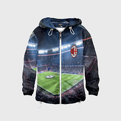 Ветровка с капюшоном детская FC MILAN, цвет: 3D-белый