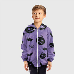 Ветровка с капюшоном детская Фиолетовый хэллоуин, цвет: 3D-белый — фото 2