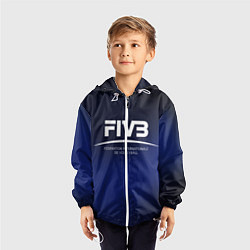 Ветровка с капюшоном детская FIVB Volleyball, цвет: 3D-белый — фото 2