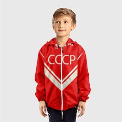 Ветровка с капюшоном детская СССР хоккейная форма, цвет: 3D-белый — фото 2