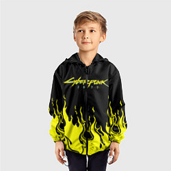 Ветровка с капюшоном детская CYBERPUNK 2077, цвет: 3D-черный — фото 2