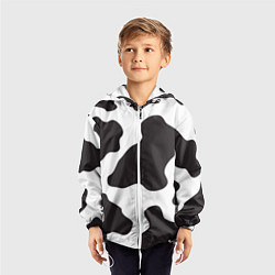Ветровка с капюшоном детская Корова, цвет: 3D-белый — фото 2