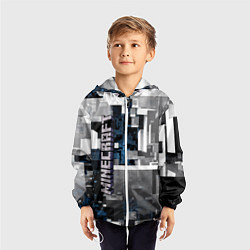 Ветровка с капюшоном детская Minecraft, цвет: 3D-белый — фото 2