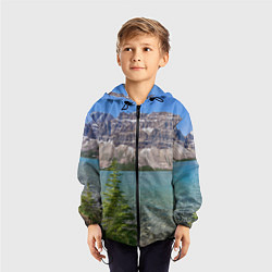 Ветровка с капюшоном детская Горное озеро, цвет: 3D-черный — фото 2