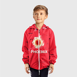 Ветровка с капюшоном детская Phoenix, цвет: 3D-белый — фото 2