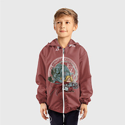Ветровка с капюшоном детская Стальной Алхимик, цвет: 3D-белый — фото 2