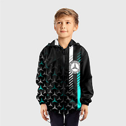 Ветровка с капюшоном детская МЕРСЕДЕС AQUA BLACK GRADIENT, цвет: 3D-черный — фото 2