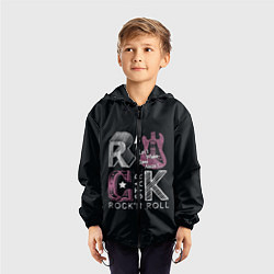 Ветровка с капюшоном детская Rock star, цвет: 3D-черный — фото 2