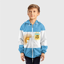 Ветровка с капюшоном детская Сборная Аргентины, цвет: 3D-белый — фото 2
