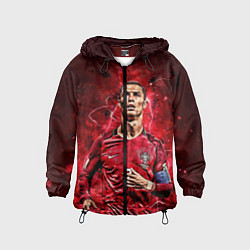Ветровка с капюшоном детская Cristiano Ronaldo Portugal, цвет: 3D-черный
