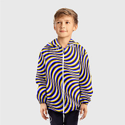 Ветровка с капюшоном детская Иллюзия обман зрения, цвет: 3D-белый — фото 2