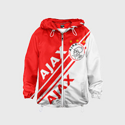 Ветровка с капюшоном детская FC AJAX AMSTERDAM ФК АЯКС, цвет: 3D-белый