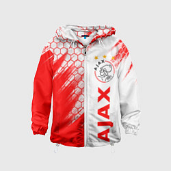 Ветровка с капюшоном детская FC AJAX AMSTERDAM ФК АЯКС, цвет: 3D-белый