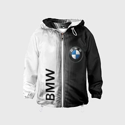 Ветровка с капюшоном детская Black and White BMW, цвет: 3D-белый