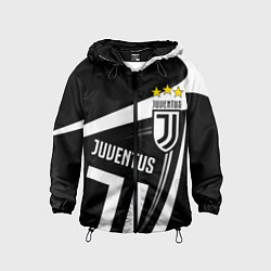 Ветровка с капюшоном детская JUVENTUS ЮВЕНТУС ПОЛОСЫ, цвет: 3D-черный