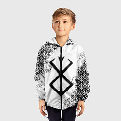 Ветровка с капюшоном детская БЕРСЕРК logo чб, цвет: 3D-черный — фото 2