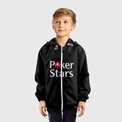 Ветровка с капюшоном детская Poker Stars, цвет: 3D-белый — фото 2