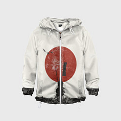 Ветровка с капюшоном детская Самурай на коне, цвет: 3D-белый
