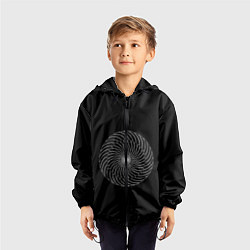 Ветровка с капюшоном детская Абстрактный Круг, цвет: 3D-черный — фото 2