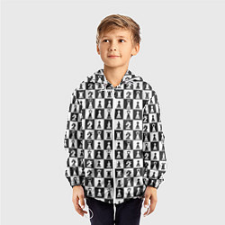 Ветровка с капюшоном детская Шахматы, цвет: 3D-белый — фото 2