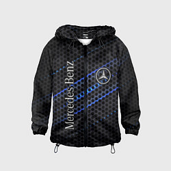 Ветровка с капюшоном детская MERCEDES LOGO NEON, цвет: 3D-черный