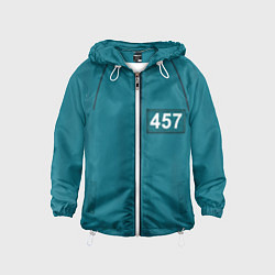 Ветровка с капюшоном детская Форма игрока Игра в кальмара, цвет: 3D-белый