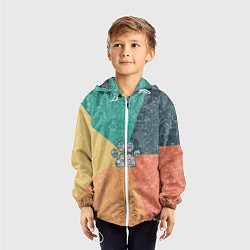 Ветровка с капюшоном детская Лапа на фоне АПВ 5 1 12, цвет: 3D-белый — фото 2