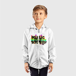 Ветровка с капюшоном детская Merch - DJ MUSICVIDEO, цвет: 3D-белый — фото 2