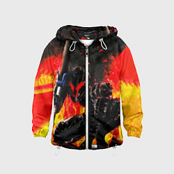 Ветровка с капюшоном детская БЕРСЕРК ОГНЕННЫЙ BERSERK, цвет: 3D-белый