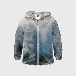 Детская ветровка Зимний пейзаж картина маслом