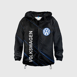 Ветровка с капюшоном детская Volkswagen, sport, цвет: 3D-черный