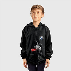 Ветровка с капюшоном детская BMW МИНИМЛ, цвет: 3D-черный — фото 2
