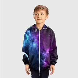 Ветровка с капюшоном детская NEON GALAXY НЕОНОВЫЙ КОСМОС, цвет: 3D-белый — фото 2