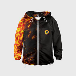 Ветровка с капюшоном детская Serious Sam Fire Wave, цвет: 3D-белый