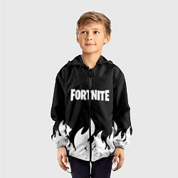 Ветровка с капюшоном детская Fortnite Огонь, цвет: 3D-черный — фото 2