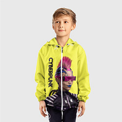 Ветровка с капюшоном детская Cyberpunk Панк, цвет: 3D-белый — фото 2