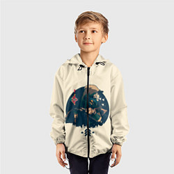 Ветровка с капюшоном детская Кейд-6, цвет: 3D-черный — фото 2