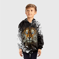 Ветровка с капюшоном детская Год тигра2022, цвет: 3D-черный — фото 2