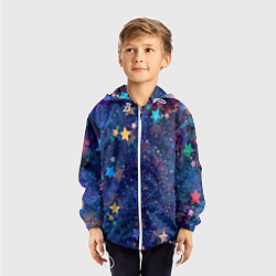 Ветровка с капюшоном детская Звездное небо мечтателя, цвет: 3D-белый — фото 2