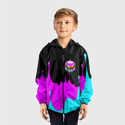 Ветровка с капюшоном детская 6IX9INE Подтеки Красок, цвет: 3D-черный — фото 2