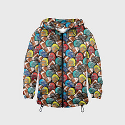 Ветровка с капюшоном детская Американский Футбол American Football, цвет: 3D-черный