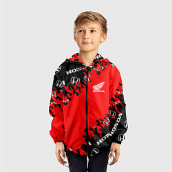 Ветровка с капюшоном детская Honda нарисованный огонь, цвет: 3D-черный — фото 2
